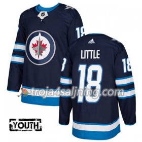 Winnipeg Jets tröja Bryan Little 18 Adidas 2017-2018 Marinblå Authentic - NHL Tröjor Barn
